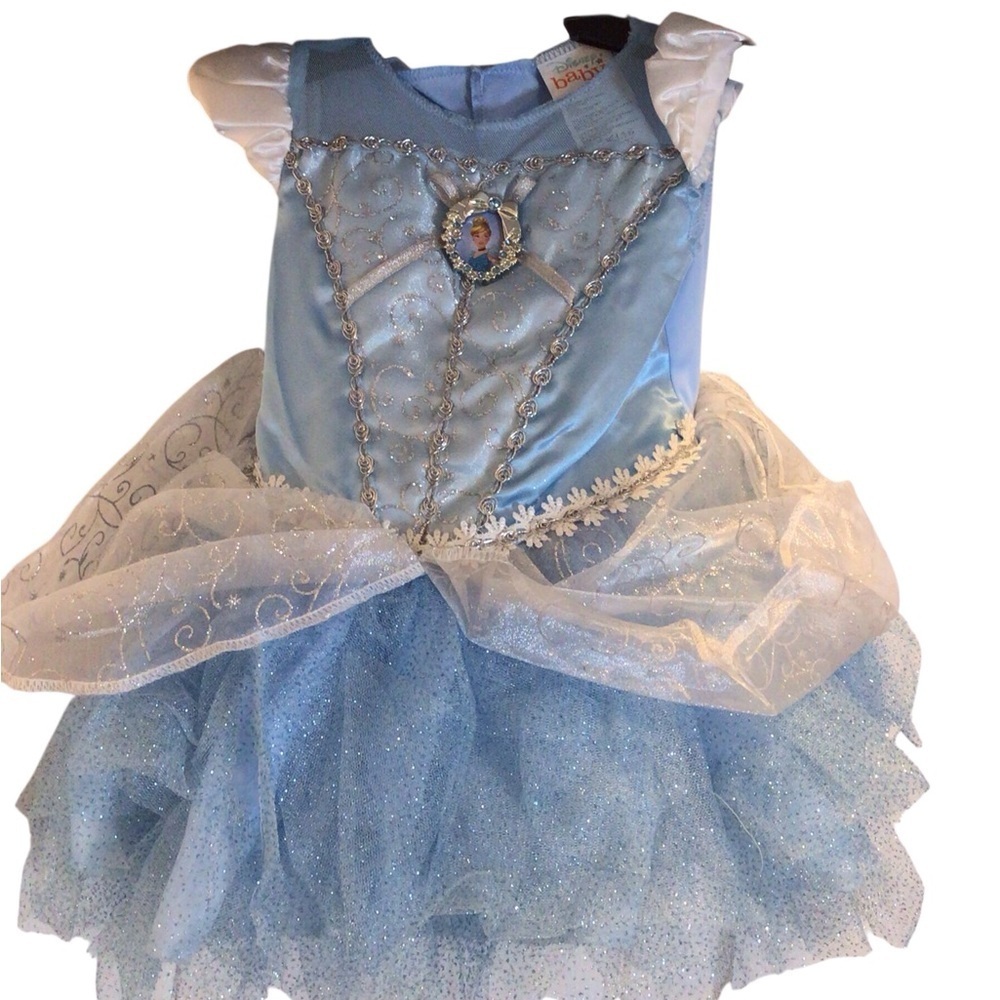Disney Baby Cinderella Infant Costume Blue Tulle Dress Princess Halloween - Picture 3 of 8